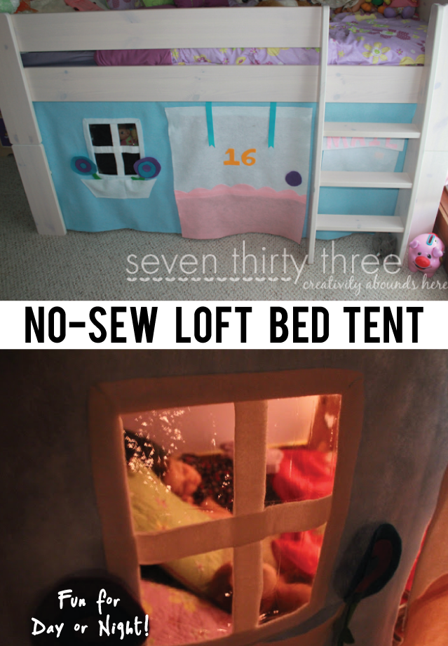 No Sew Loft Bed Felt Tent Tutorial, Diy Bunk Bed Tent
