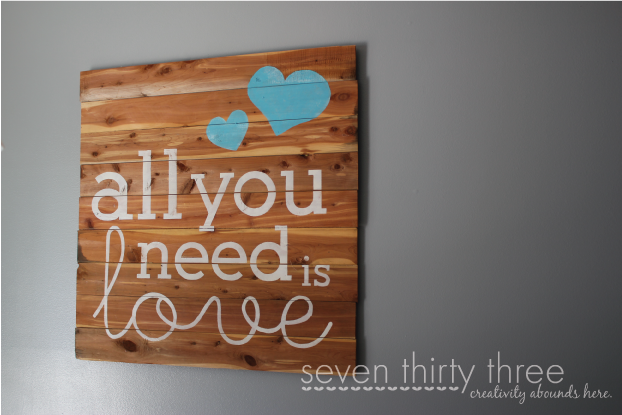 All You Need Is Love… a Cedar Plank Sign