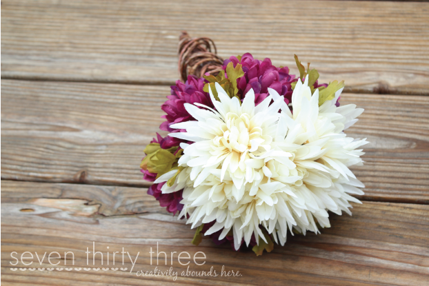 DIY Twine and Wire Wrapped Bouquet