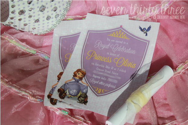 Sofia the First Birthday Party Invites
