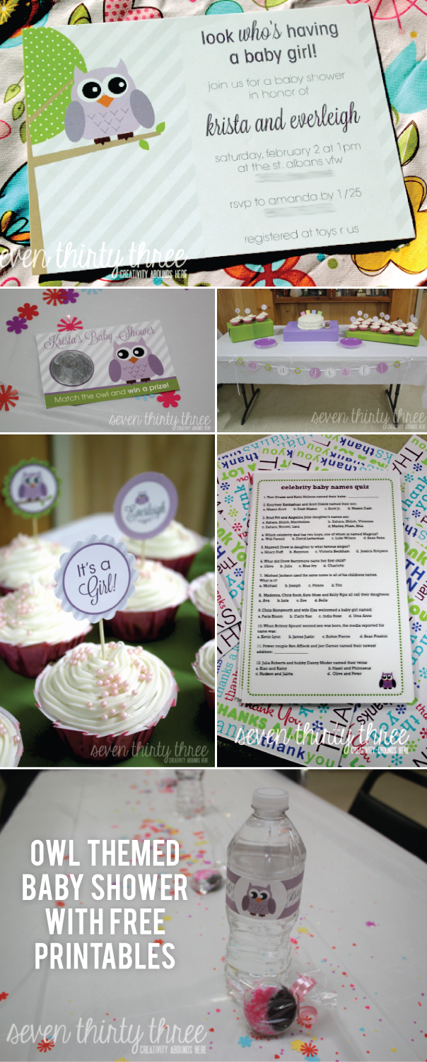 Owl Themed Baby Shower with Free Printables