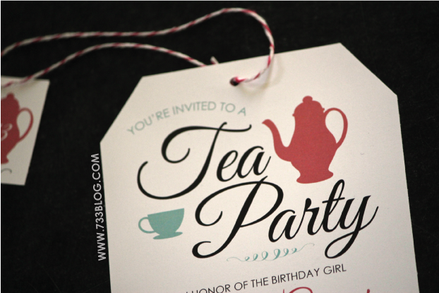 Tea Party Birthday Party Invite