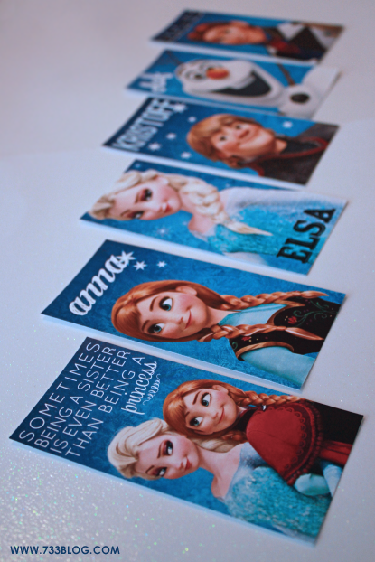 Download these FREE FROZEN Bookmarks from @733blog - they make great party favors. Plus check out a beautiful Anna-inspired Dress by Willow Bean Studio!