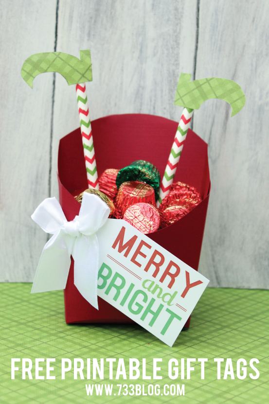 Free Printable Merry & Bright Tags by @733blog
