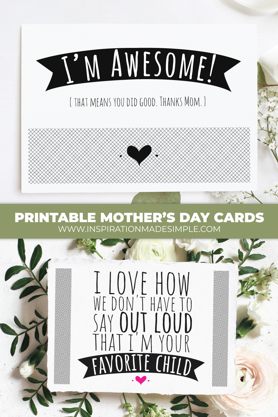 Mom's will love these printable Mother's Day Cards that appreciate the humour of motherhood