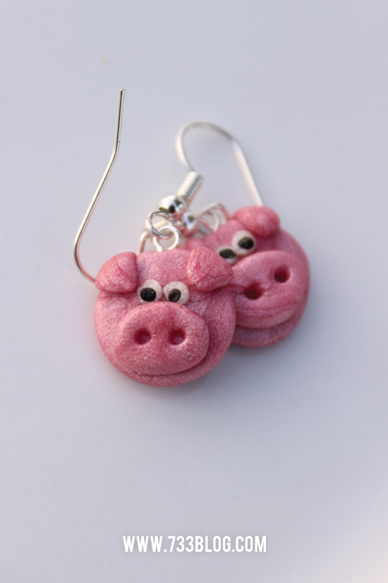 DIY Clay Pig Earrings