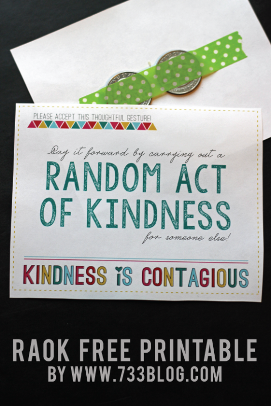 Random Acts of Kindness Ideas and Free Printable