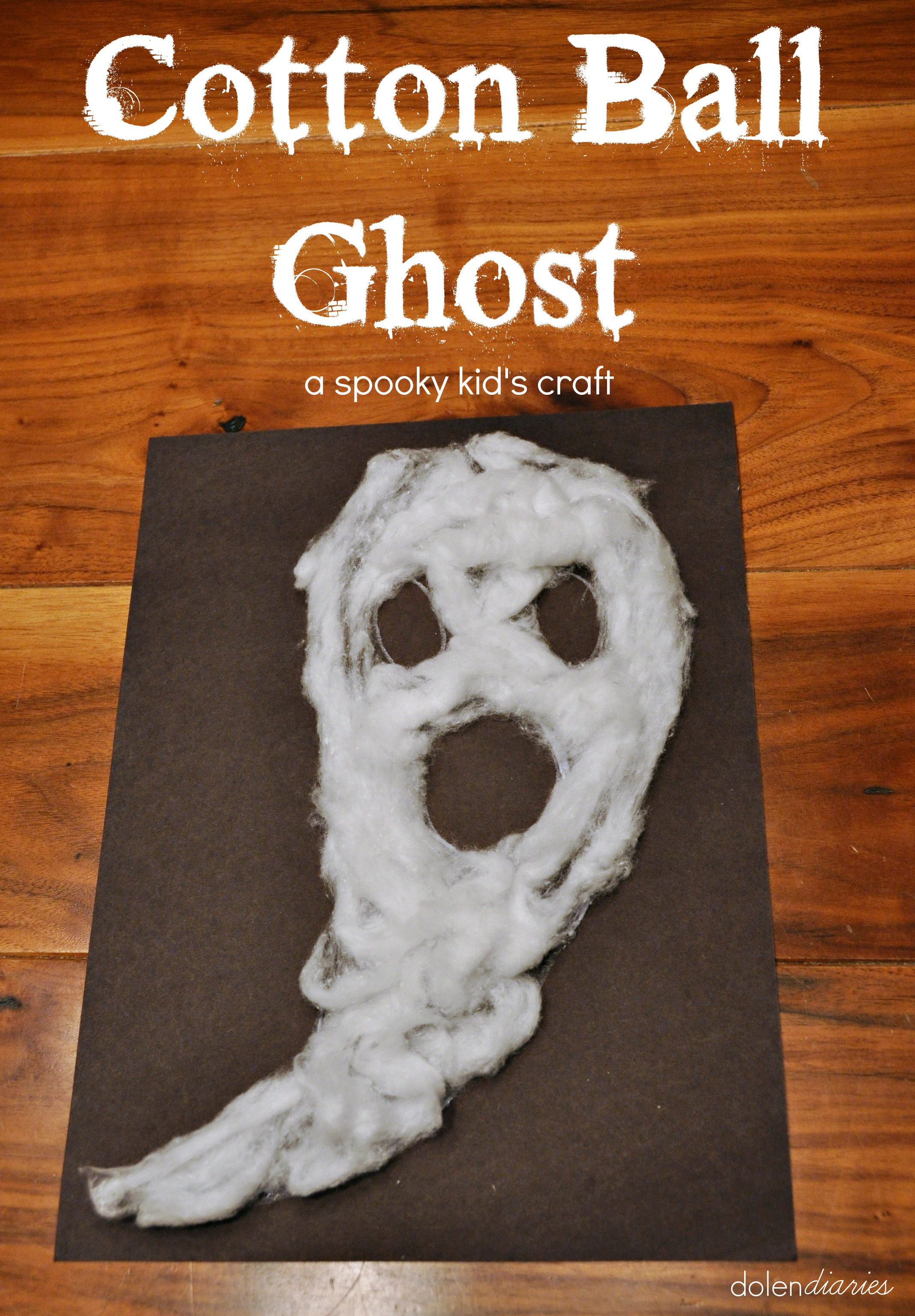 Cotton Ball Ghost Halloween Kid’s Craft
