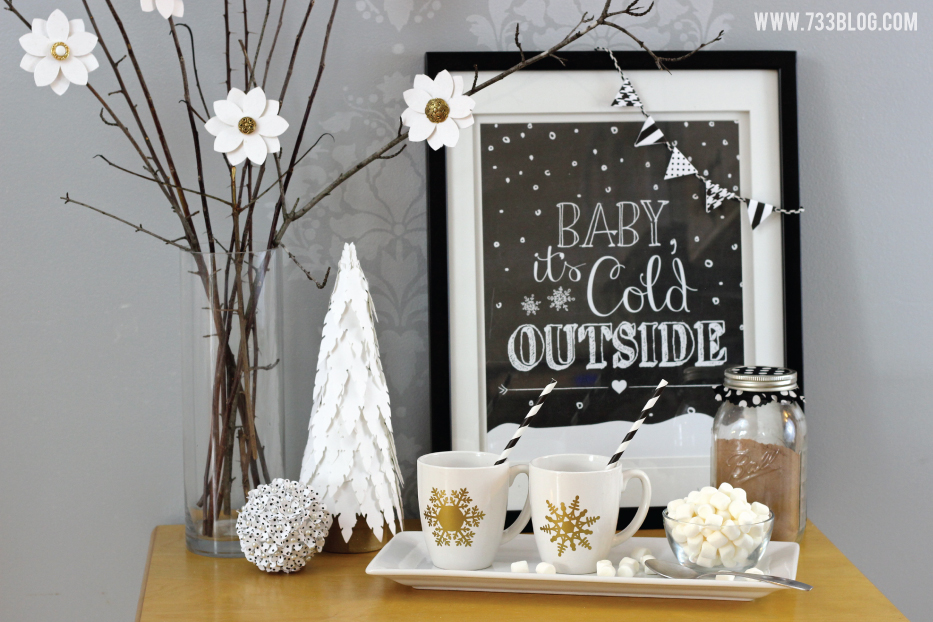 DIY Hot Chocolate Bar with Free "Baby, It's Cold Outside" Printable