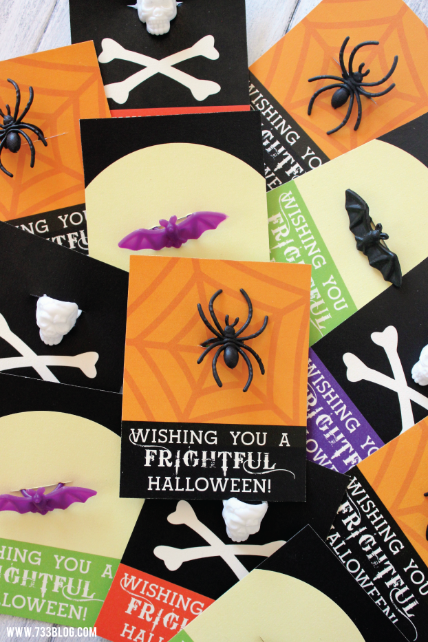 Free Printable Halloween Cards - Attach a Halloween Ring and you have a fun, non-candy treat!