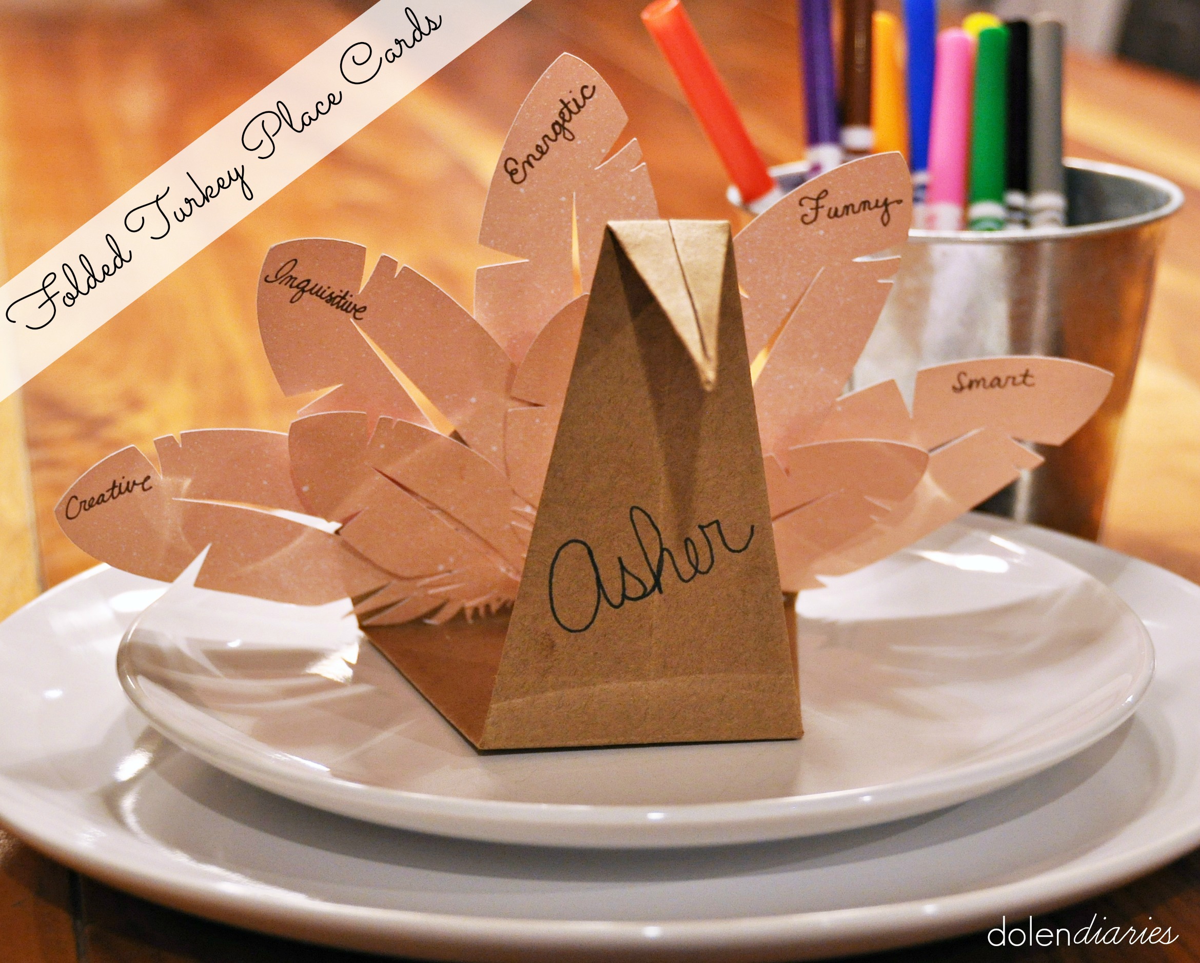 Folded Turkey Place Card