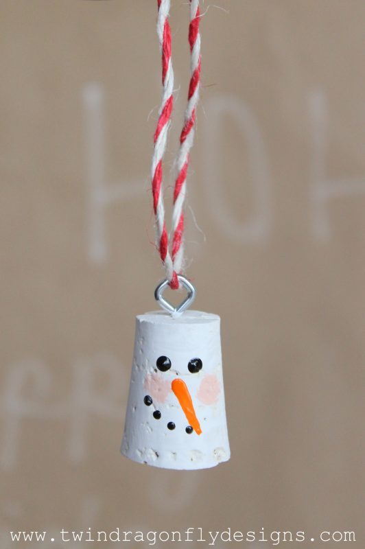 Cork Snowman Ornament