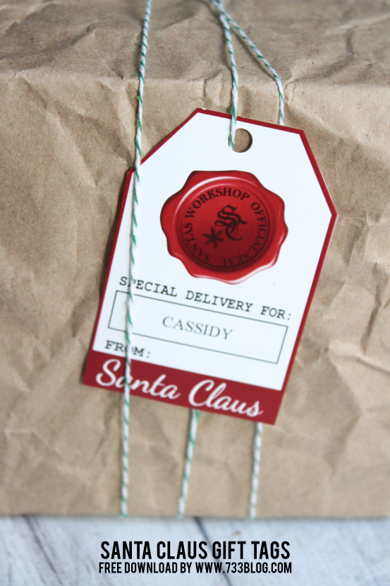 Free Printable Custom Santa Claus Gift Tags