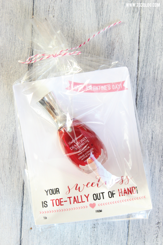 Nail Polish Printable Valentine "Your sweetness is toe-tally out of hand"!