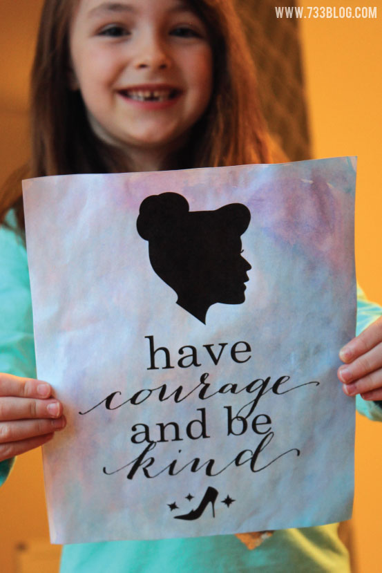 have courage and be kind - Cinderella Print and Paint Artwork