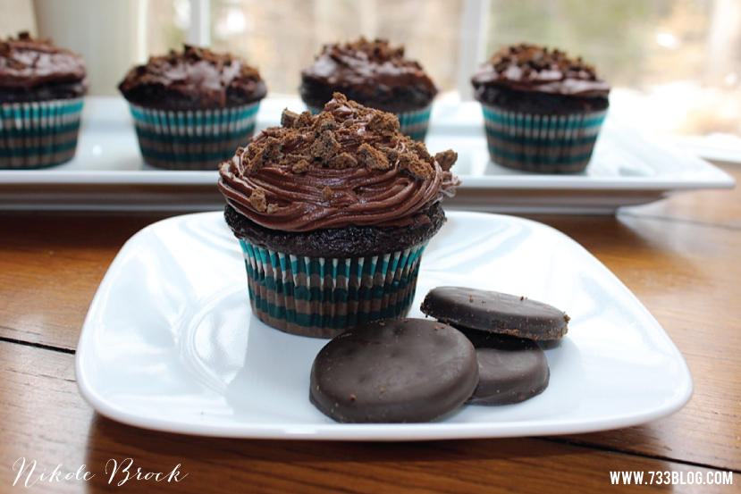 Girl Scout Thin Mint Cookies Cupcakes