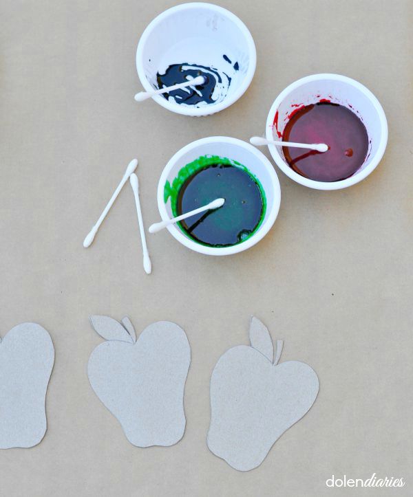 Q-Tip painting with corn syrup and food coloring