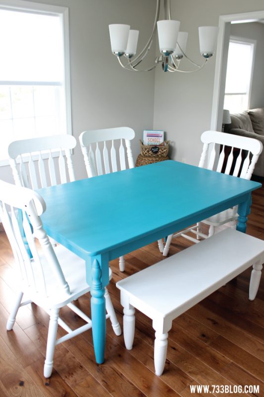 Chalky Finish Paint Dining Room Table Makeover - Inspiration Made Simple
