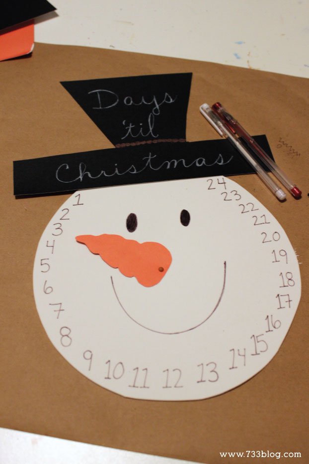 DIY Snowman Christmas Countdown Kids Craft Tutorial