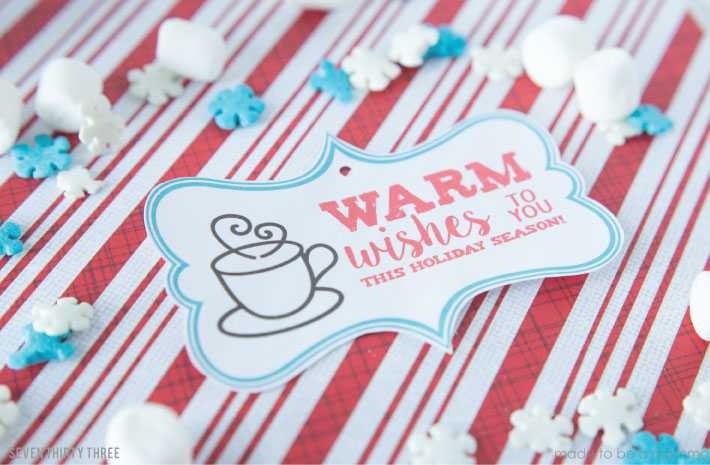 Warm Wishes Holiday Gift Tag Free Printable