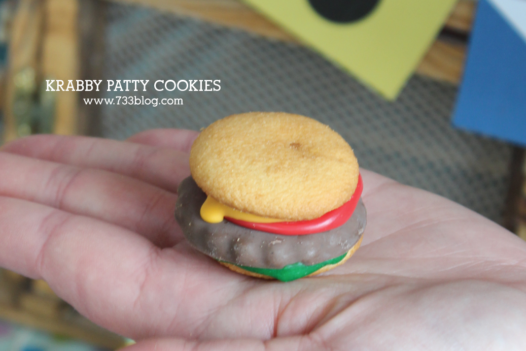 Krabby Patty Cookies - These mini hamburger cookies are such a surprisingly delicious treat! You've got to try them!