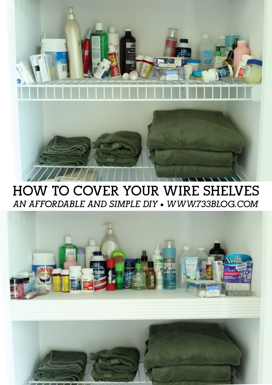 How to cover your wire shelves - an affordable and simple DIY