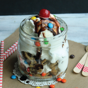 Chocolate Chip Cookie and Ice Cream Trifle - an amazingly easy to make layered dessert.