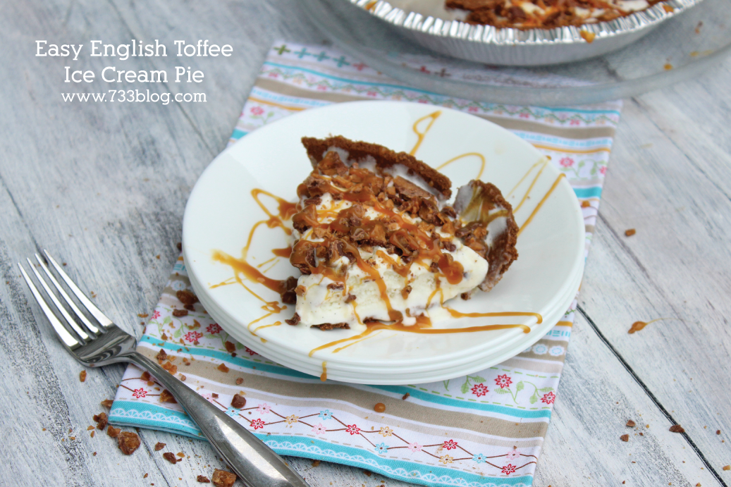 Easy English Toffee Ice Cream Pie Recipe - this is so good, you'll be hard pressed to have just one piece!
