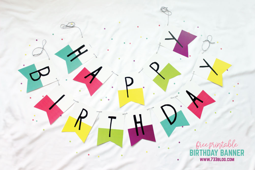 Rainbow Birthday Banner and Printable Pack