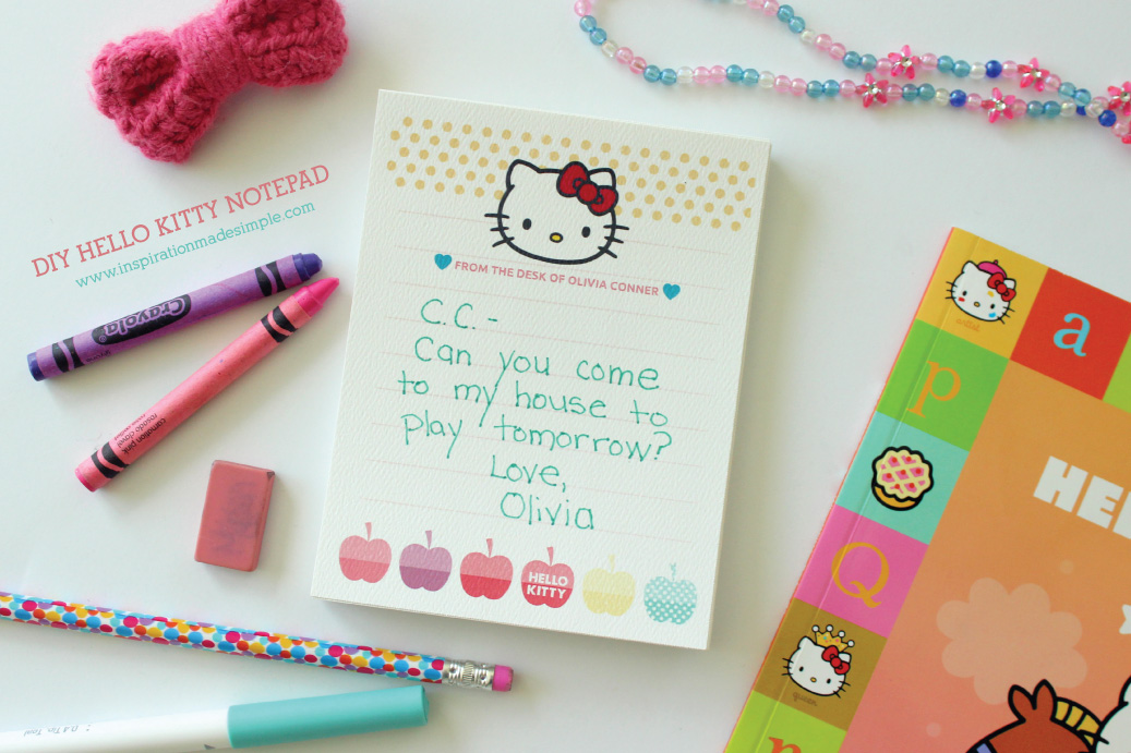 DIY Hello Kitty Notepad with Avery Design and Print
