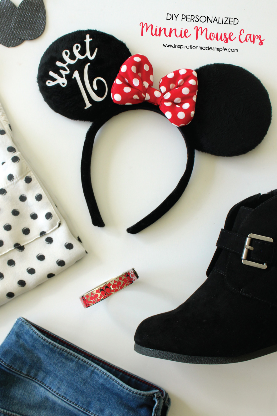 DIY Personalized Minnie Mouse Ears