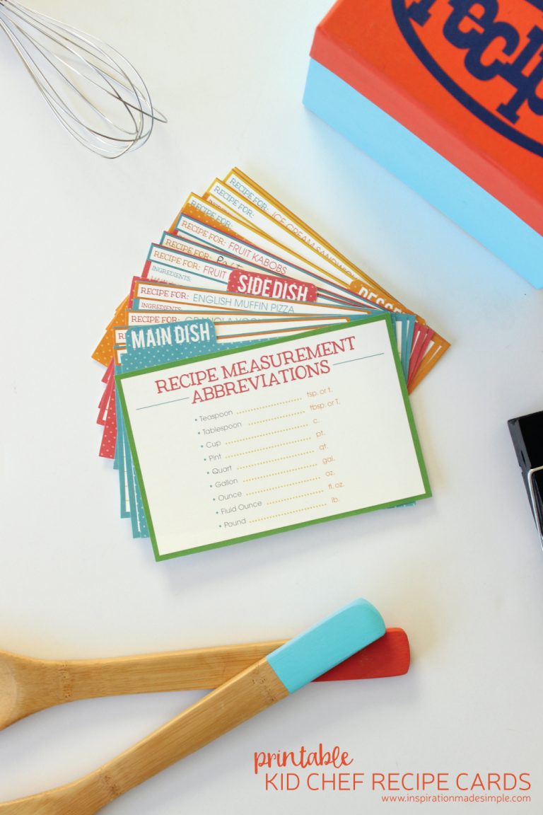 Printable Recipe Cards for Kids - Inspiration Made Simple