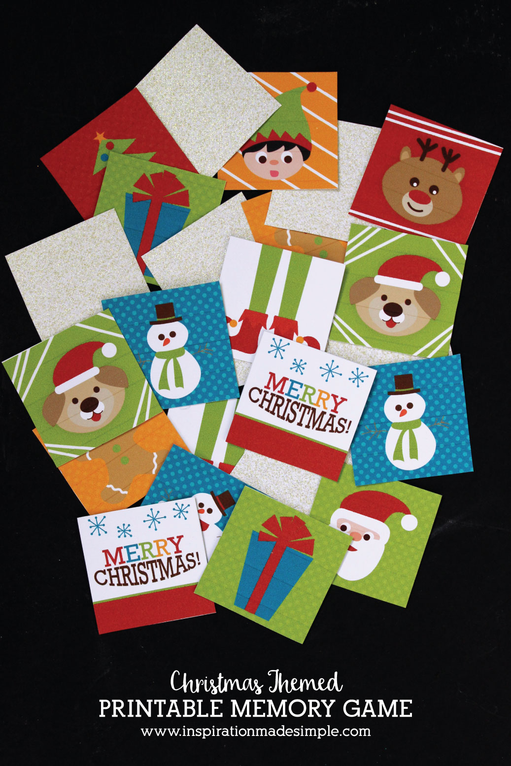 DIY Printable Christmas Memory Matching Game - fun activity for kids!