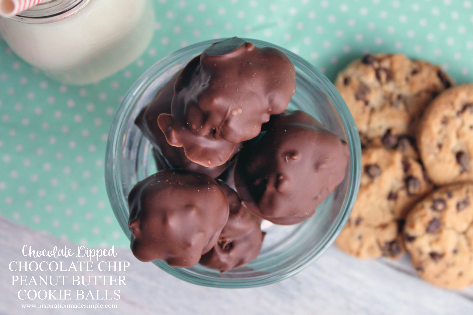Easy Chocolate Dipped Chocolate Chip Cookie Balls
