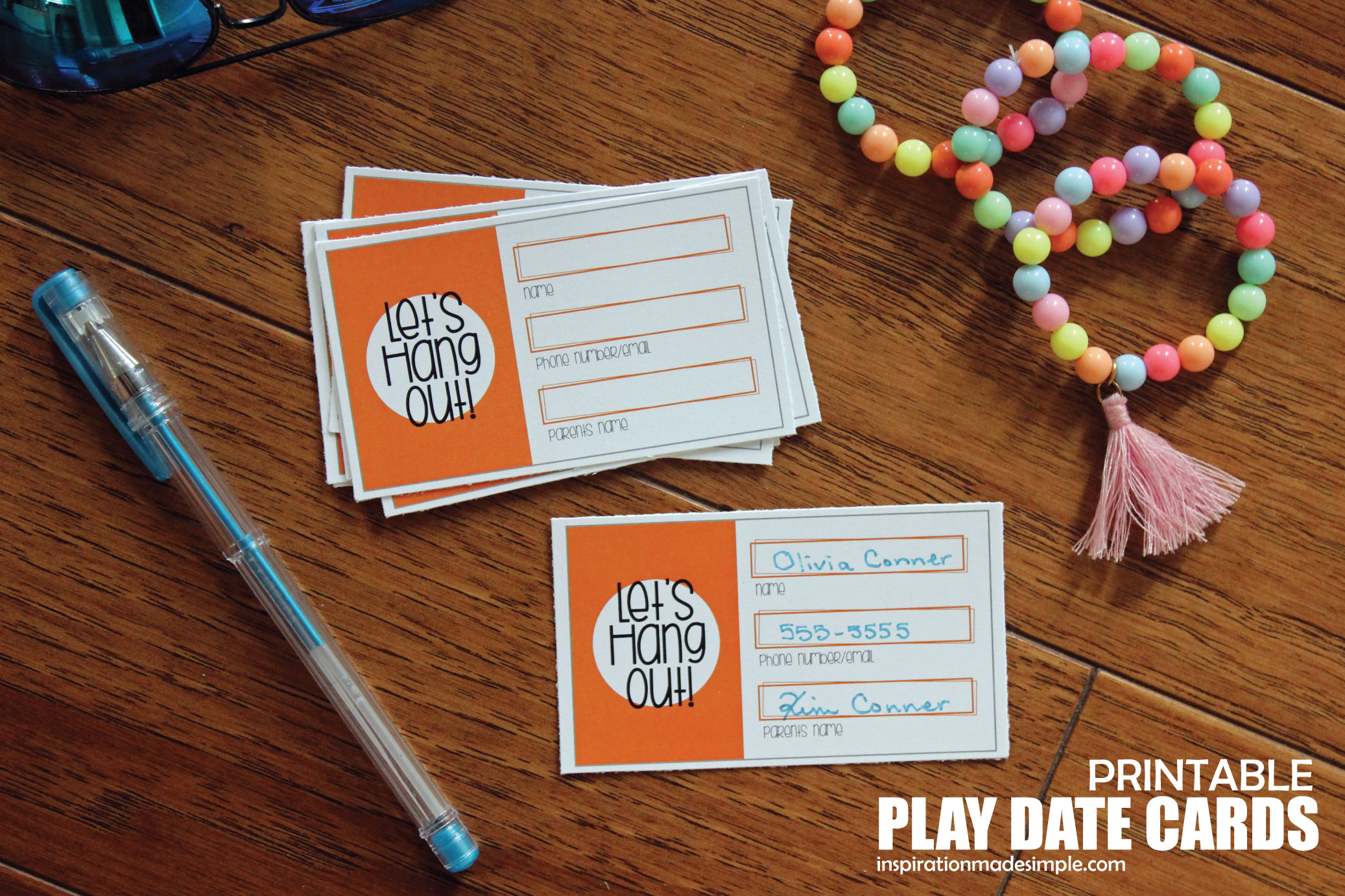Printable play date cards keeps your kids social lives hopping!