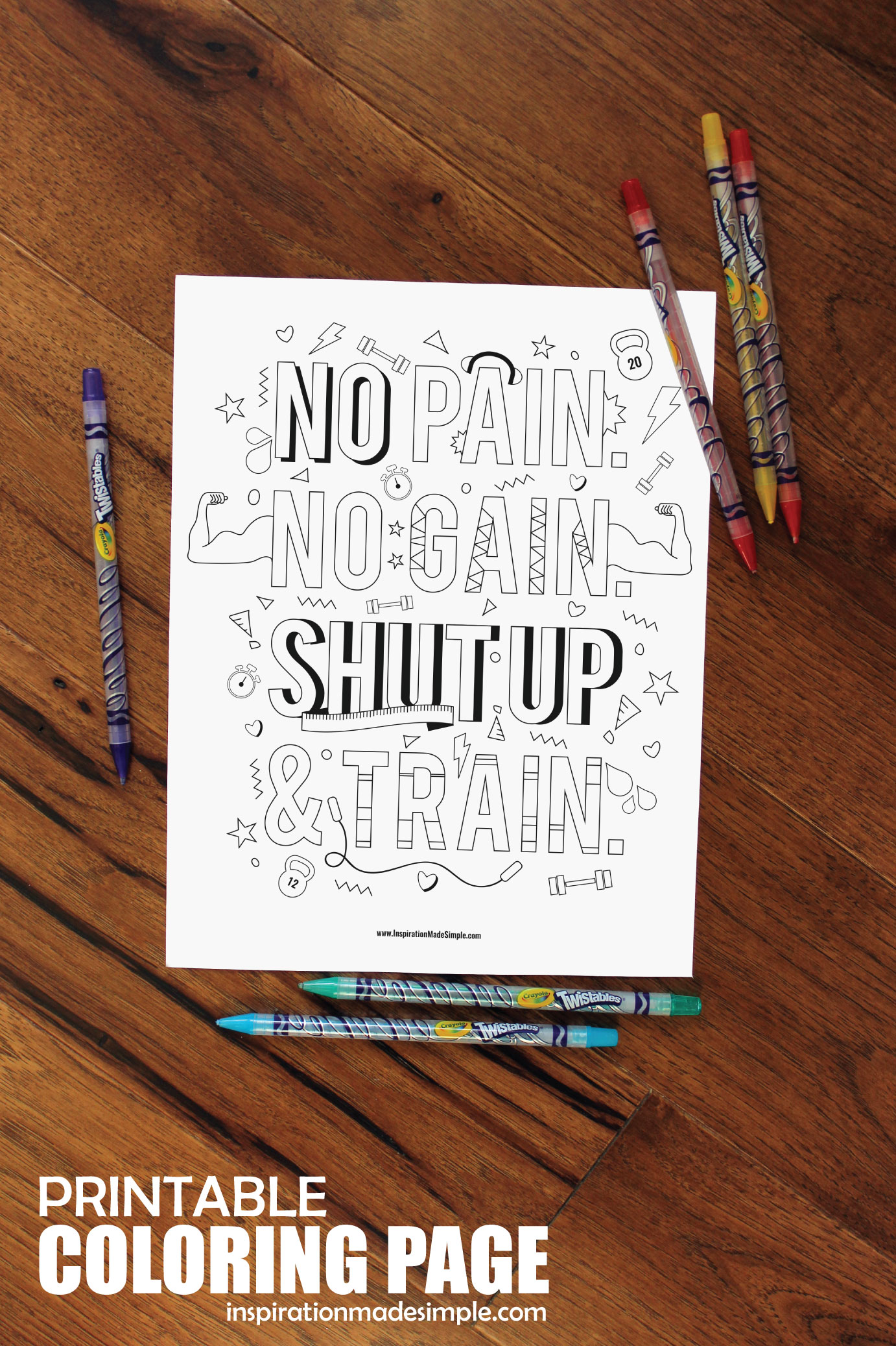 Printable Fitness Coloring Page