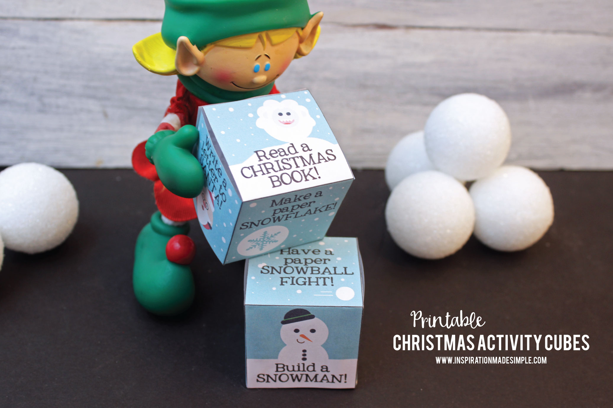 Printable Christmas Activity Cubes - perfect gift from the Elf on the Shelf!