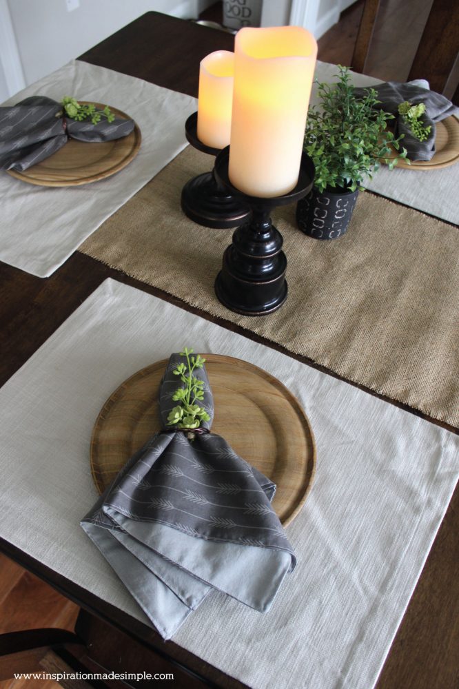 Rustic Dining Tablescape with DIY Wood Chargers
