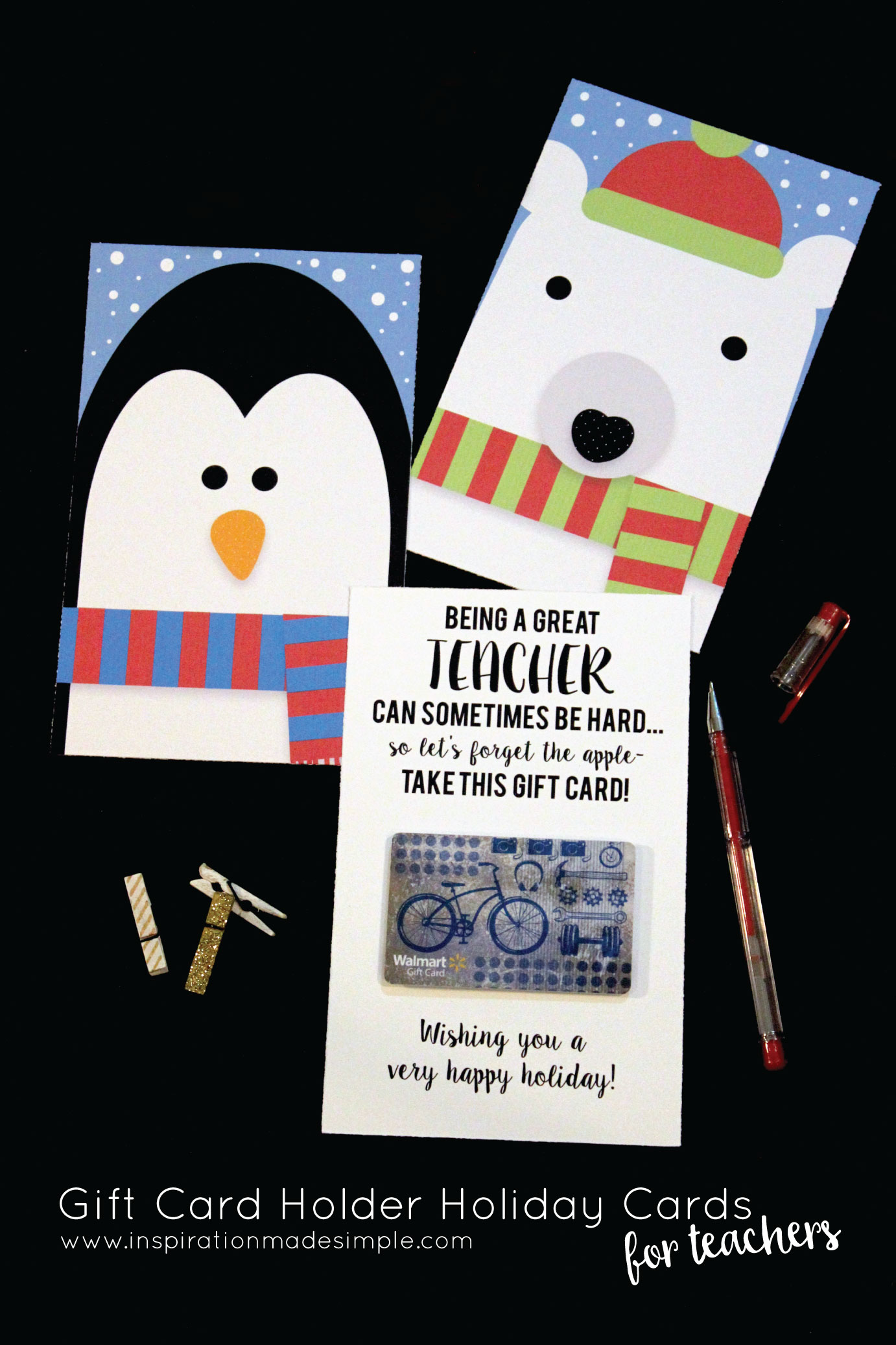 Teacher Gift Card Holder Holiday Cards