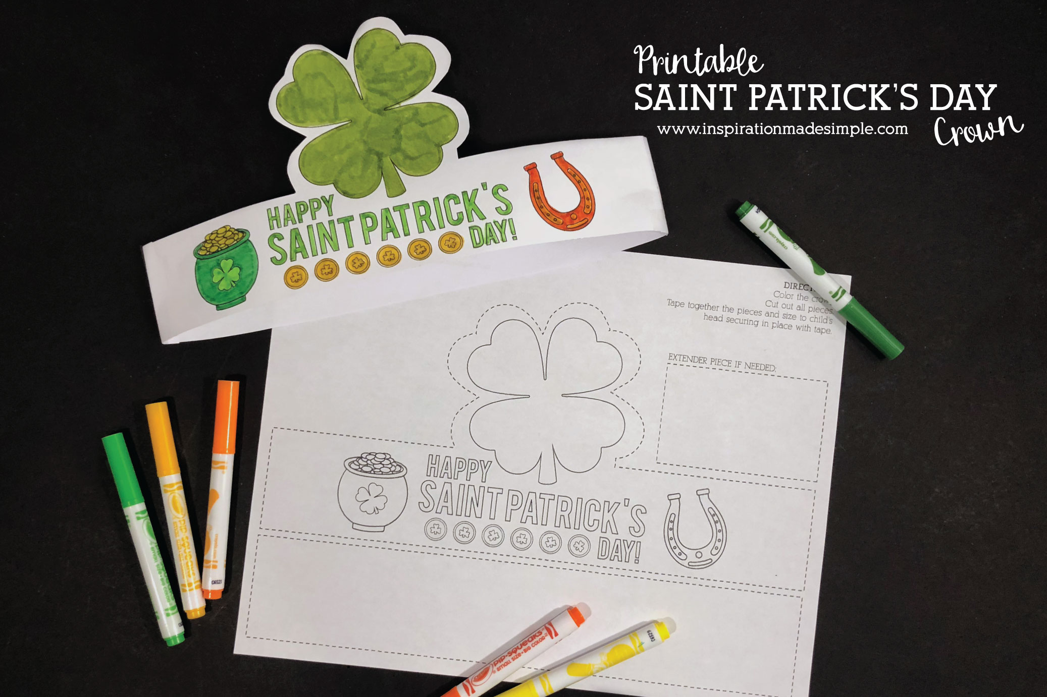 DIY Printable St. Patrick's Day Crown for Kids