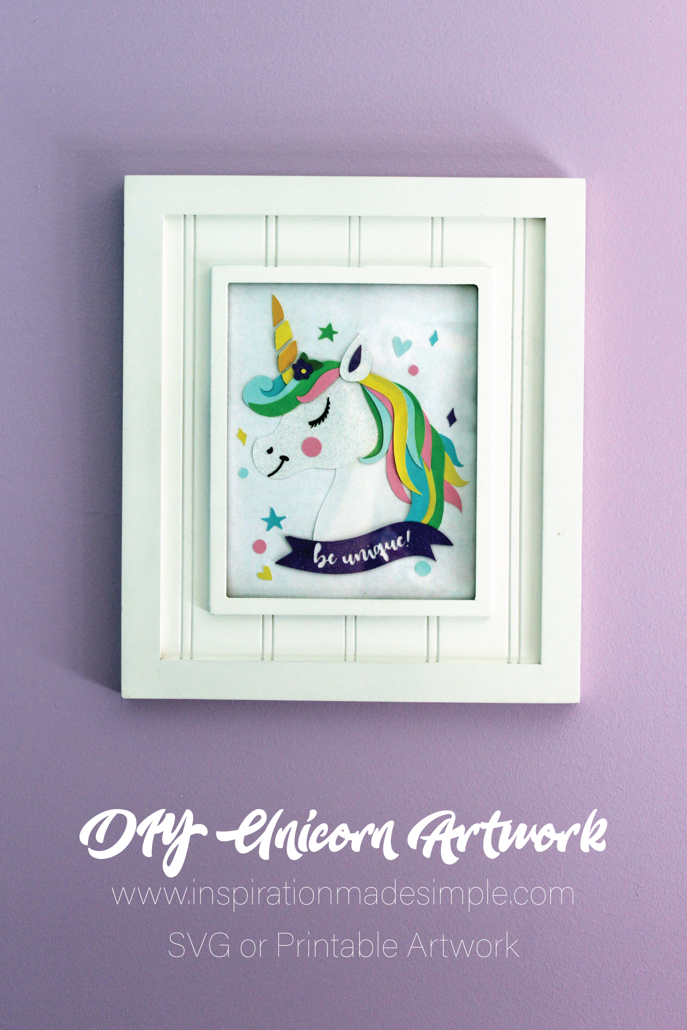 DIY Paper Pieced Unicorn Artwork - SVG or printable file