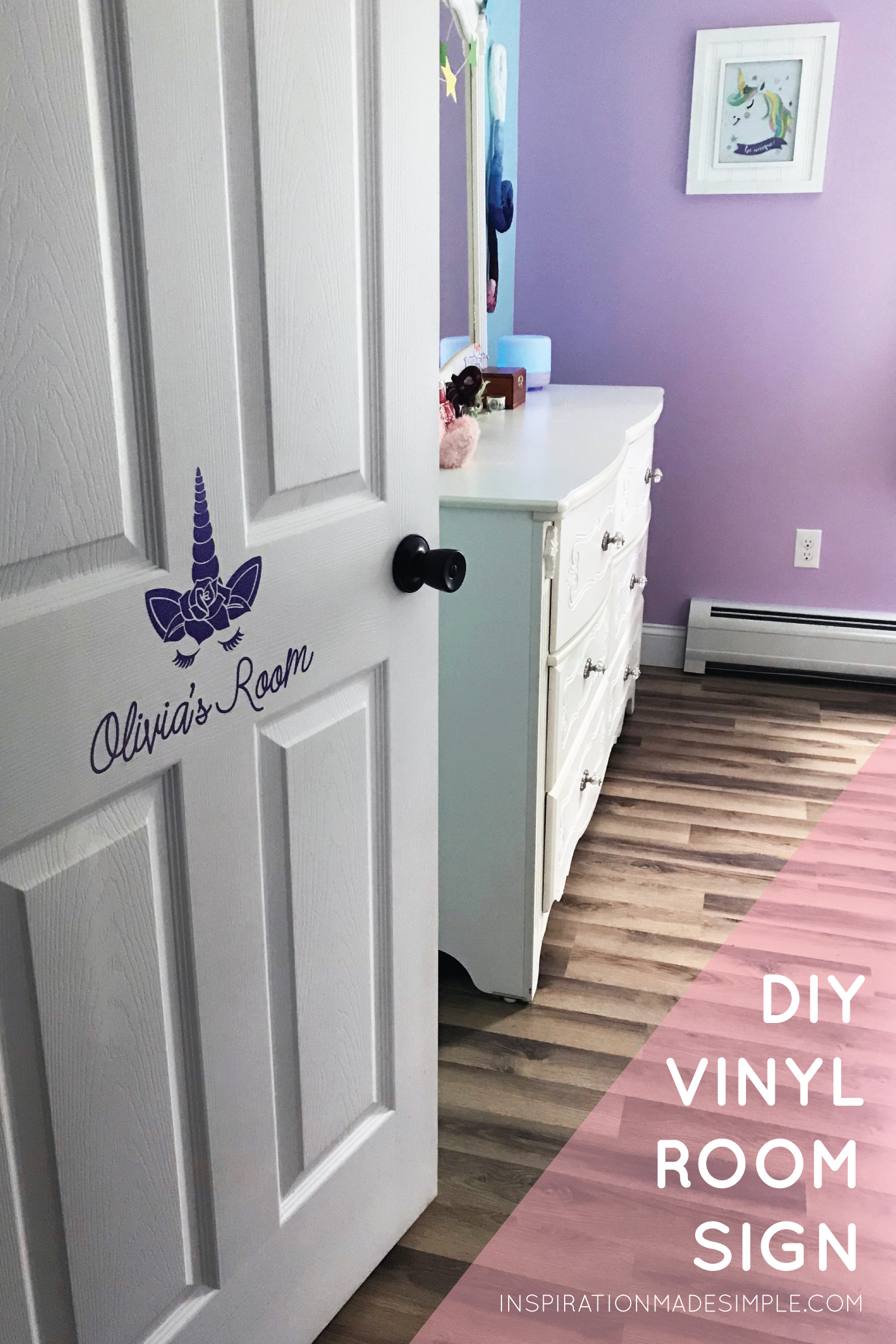 DIY Unicorn Vinyl Room Sign with the Cricut Maker