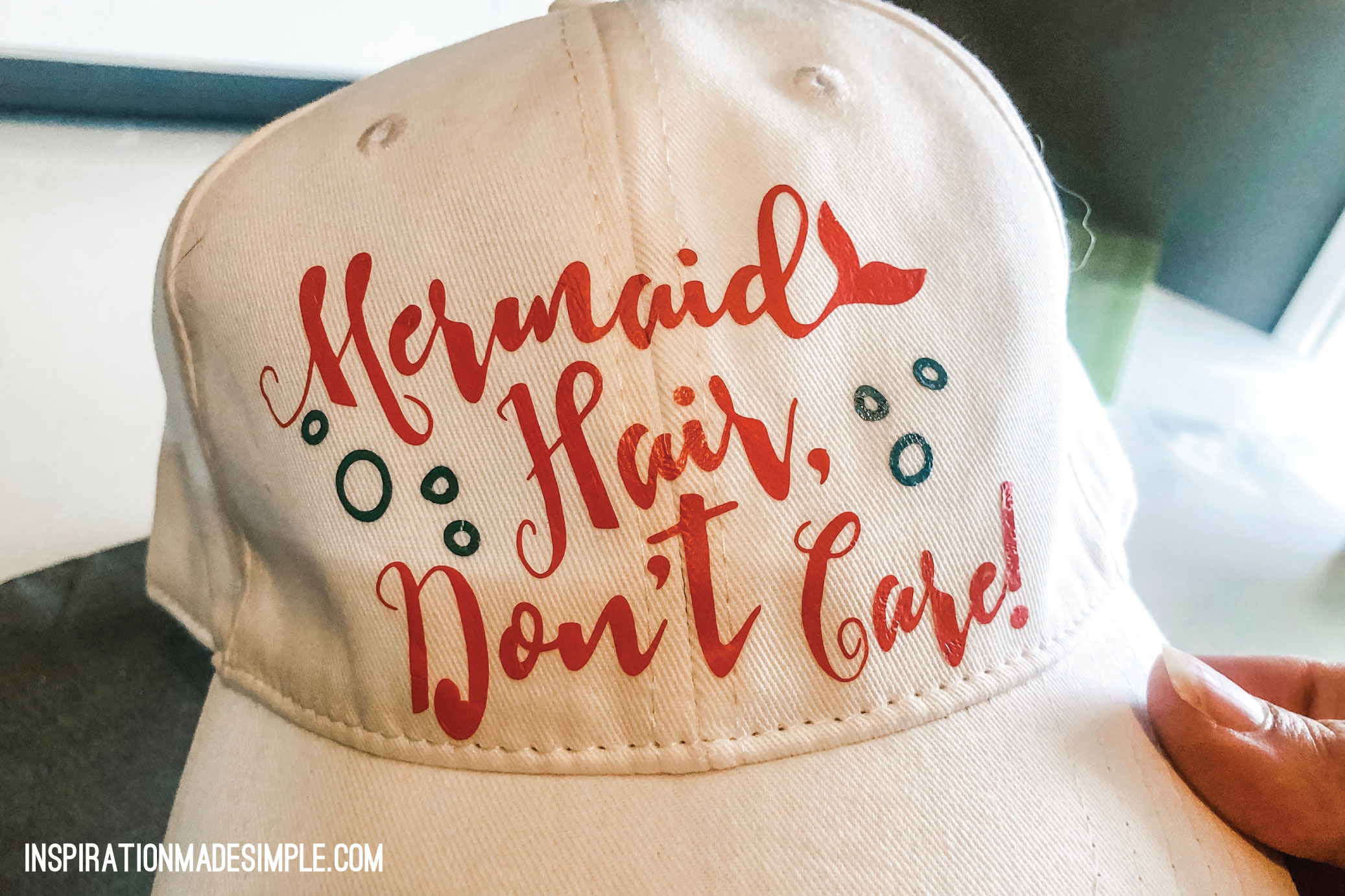 Mermaid Hair, Don't Care DIY Hat with Cricut Maker