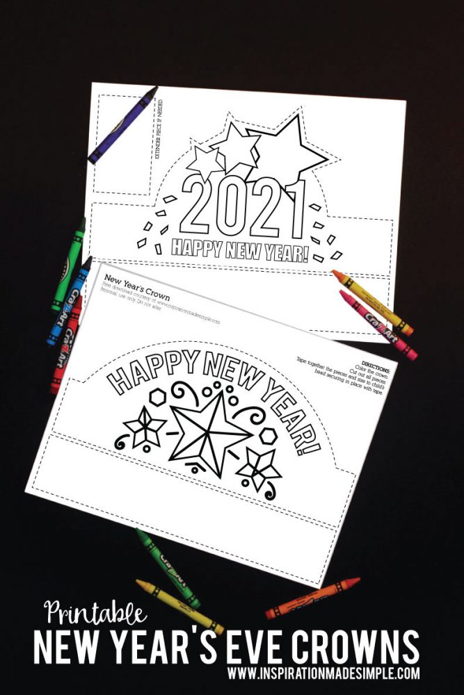 2021 DIY New Year's Crowns for Kids this New Year's Eve