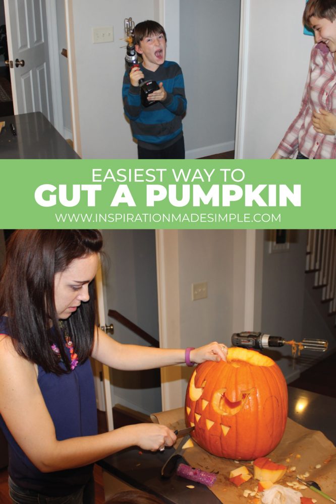 The easiest way to gut a pumpkin