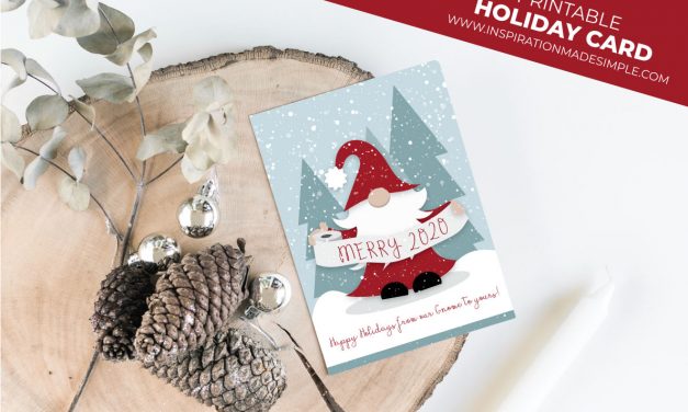 Printable Gnome Holiday Card