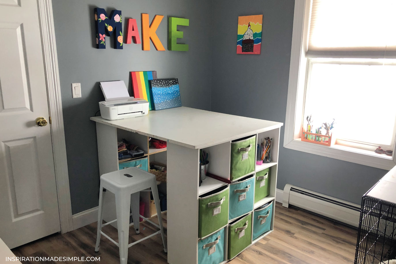 DIY Craft Table with Storage