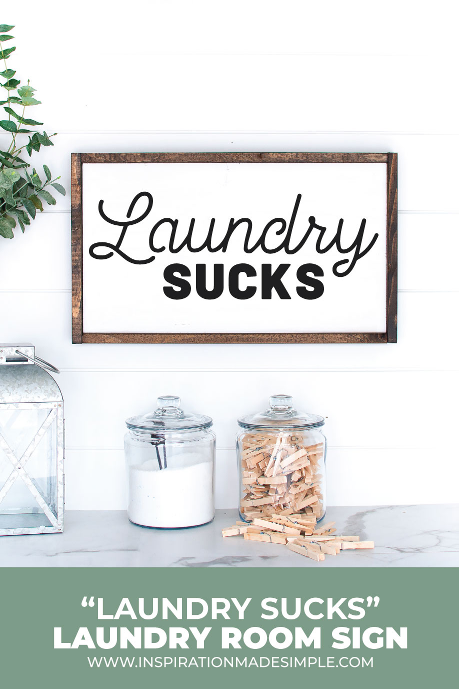 DIY Laundry Room "Laundry Sucks" Sign with the Cricut Maker