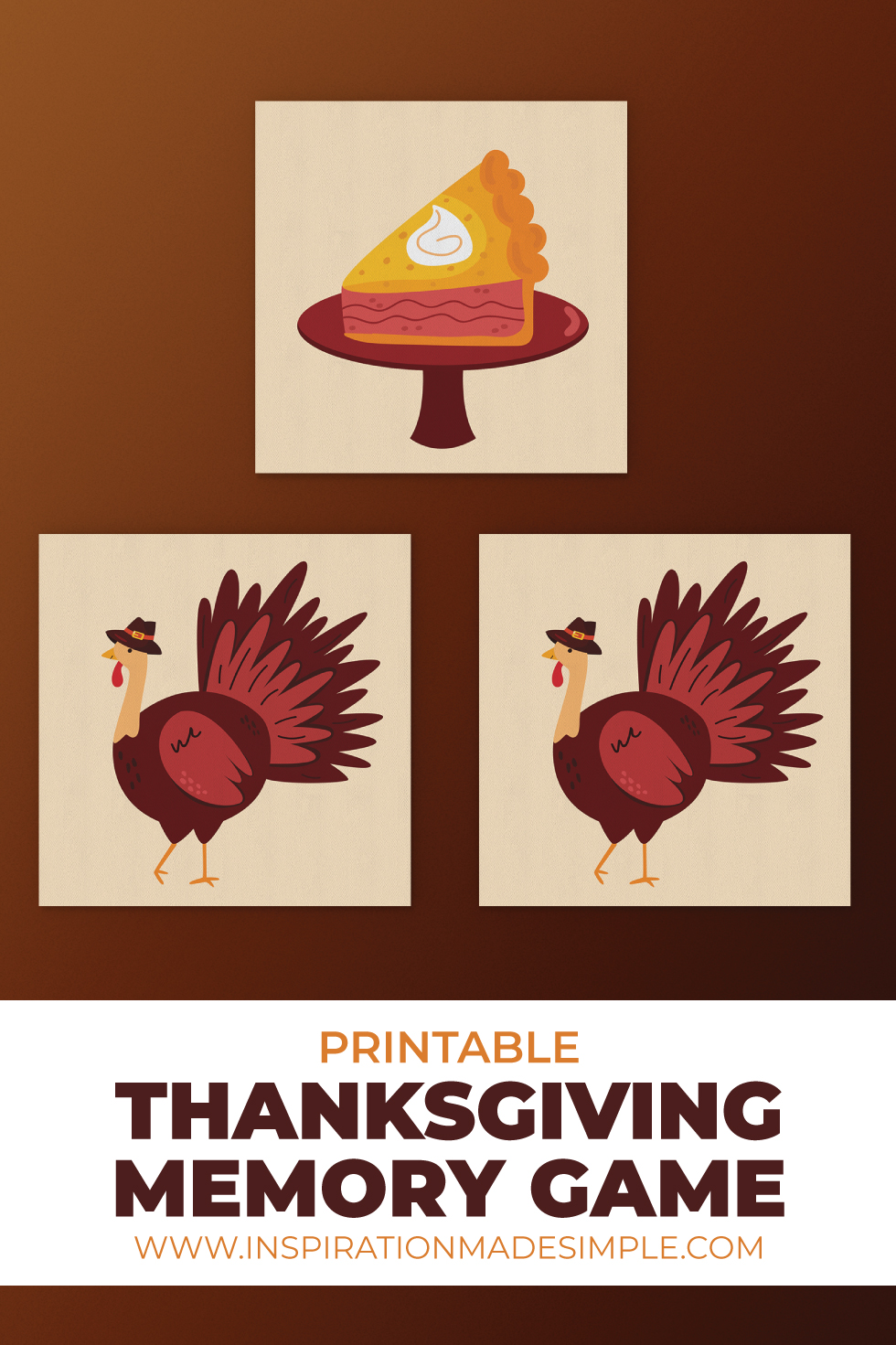 Printable Thanksgiving Memory Game for Kids