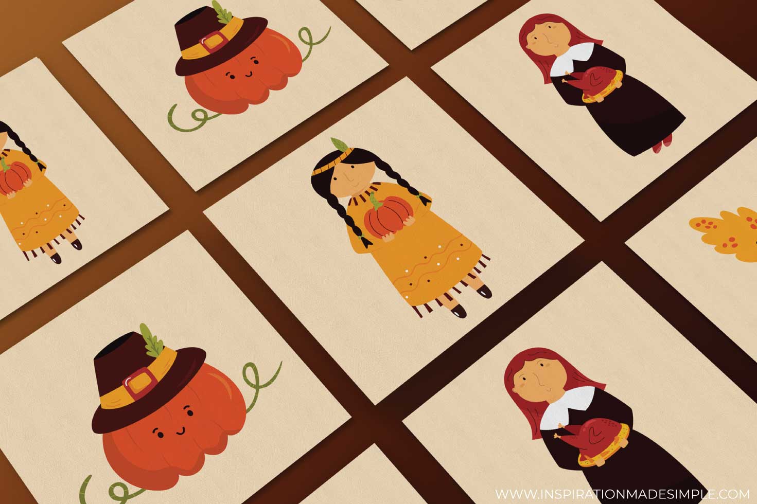 Thanksgiving Memory Cards for Kids